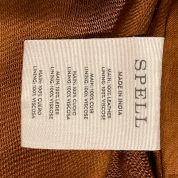 BNWT !! SPELL AND THE GYPSY LEATHER SUEDE RIDER TASSEL FRINGE JACKET 🧥 tobacco - Picture 10 of 14